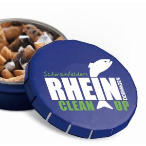 Taschen-Aschenbecher mit Rhein Clean Up Logo